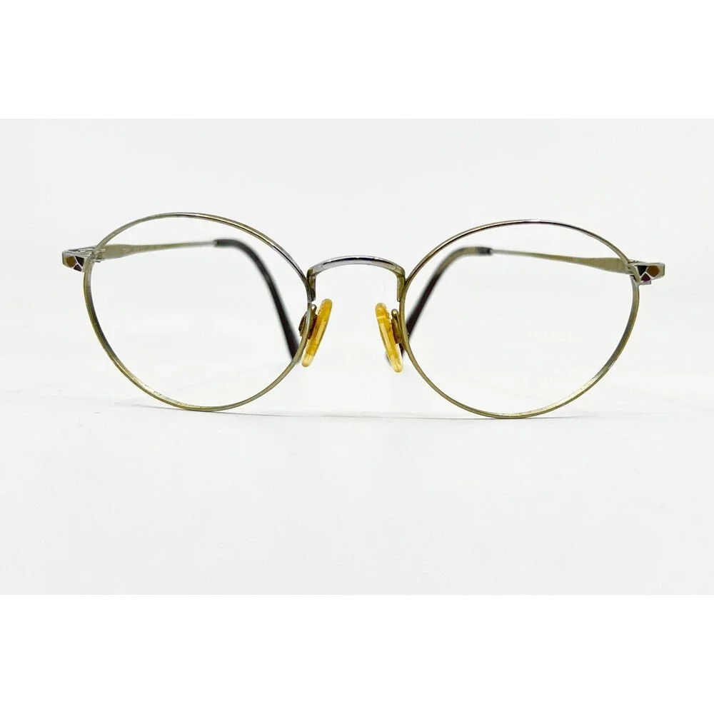 Tura Eyeglasses Women Gold Round Metal Mod 827 49-18